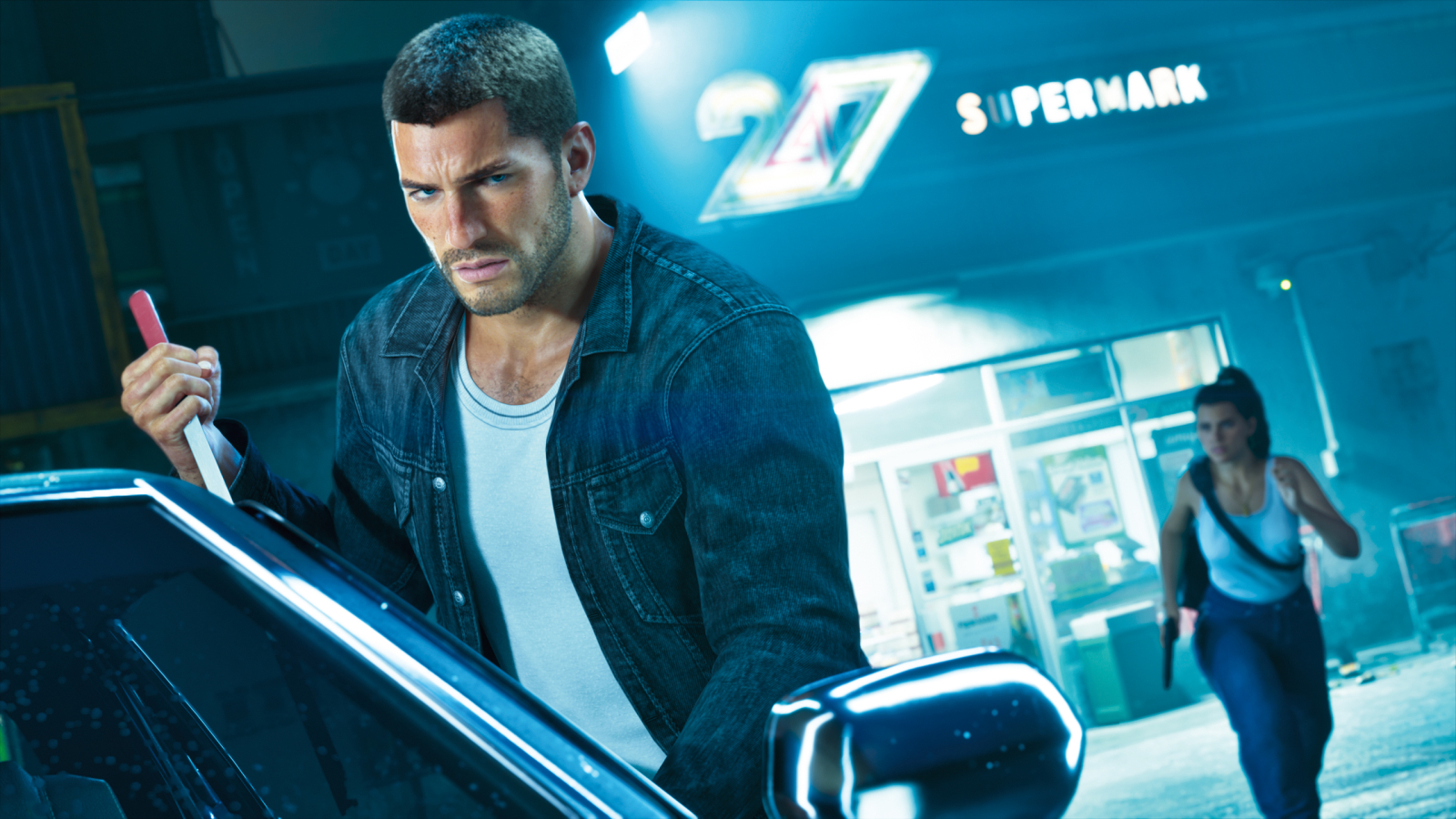 Jason et Lucia à la sortie d’un braquage — GTA VI