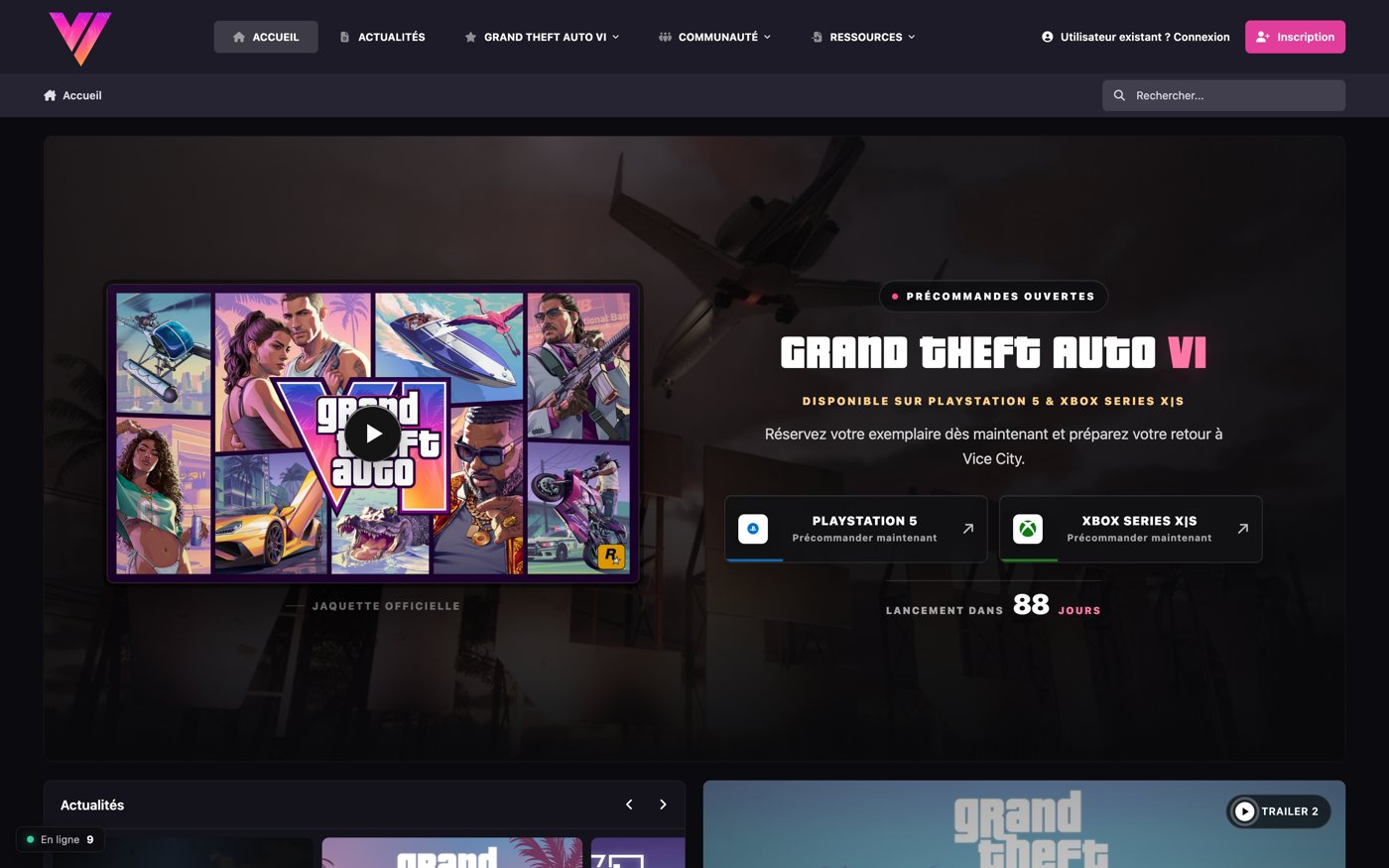 Page d’accueil de gta6hub.fr