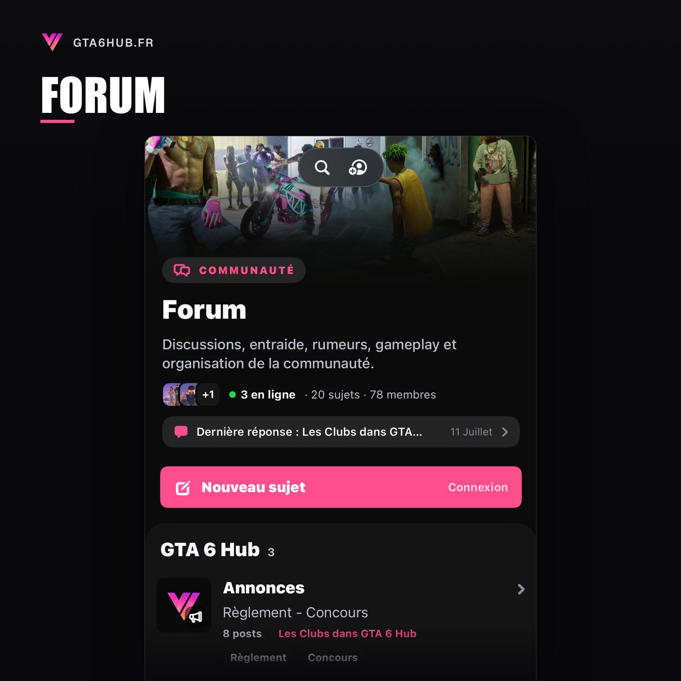 Application VI Hub, forum