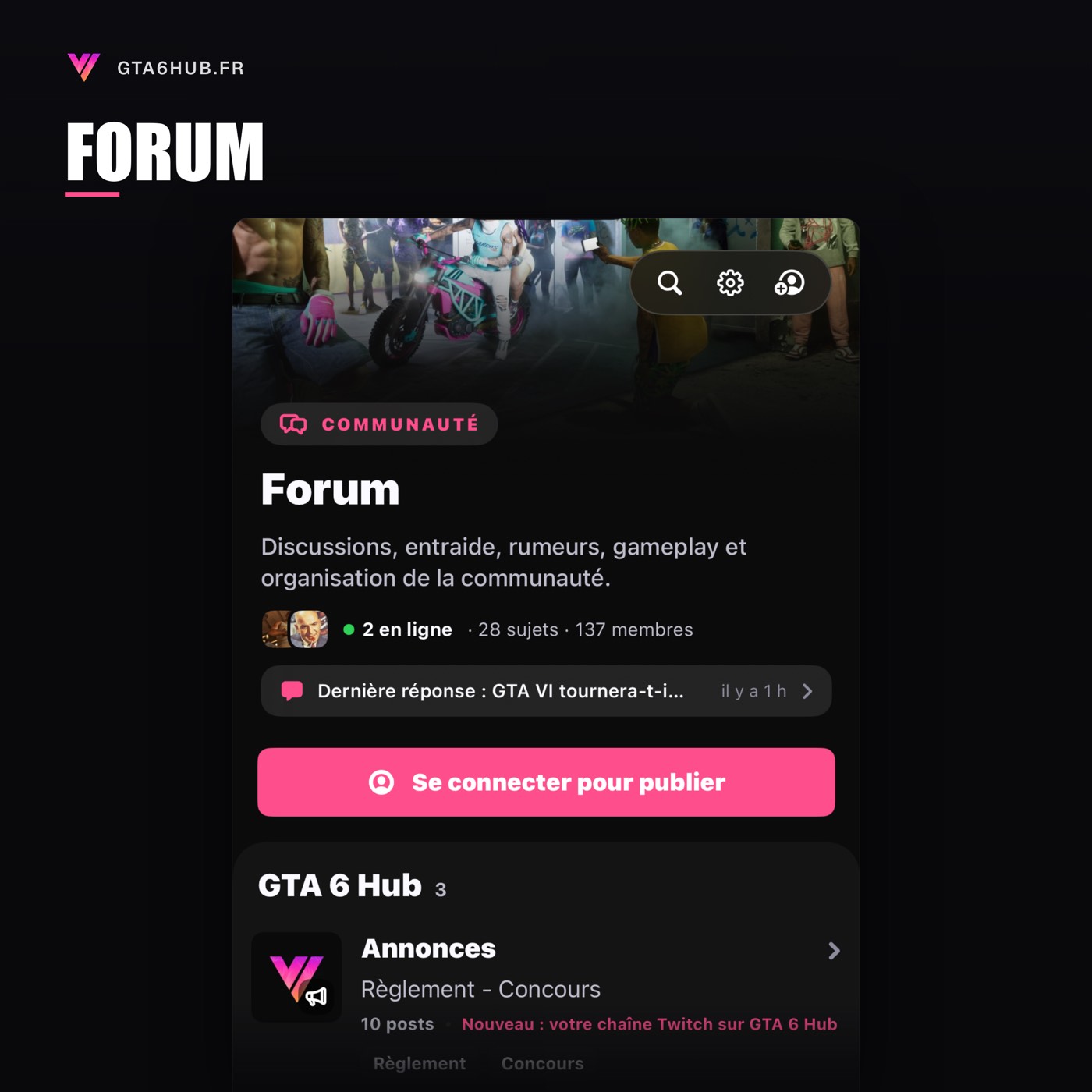Application VI Hub, forum